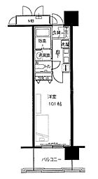JR東海道・山陽本線 三ノ宮駅 徒歩11分の賃貸マンション 7階1Kの間取り