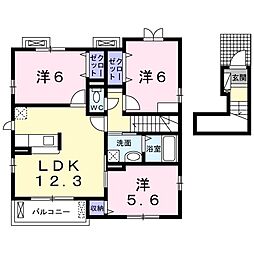 メゾン光 2階3LDKの間取り