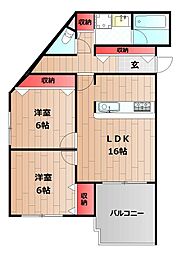 シーサイドパストラル林崎2 2LDKの間取図画像