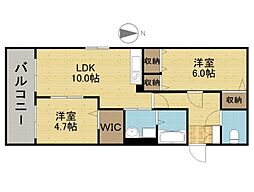 プチメゾン 2LDKの間取図画像