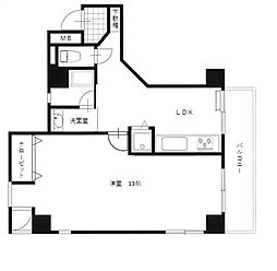 てんぐ屋西新ビル 1LDKの間取図画像