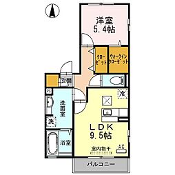メゾンドソレイユ壱番館 1LDKの間取図画像