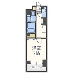 ハビテ靭センターコート 1Kの間取図画像