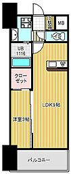 ライフフィールド二日市駅前 1LDKの間取図画像