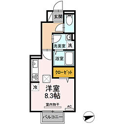 ティエラM ワンルームの間取図画像