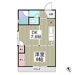 ダイドー壱番館 1DKの間取図画像