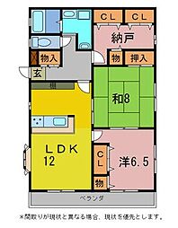 オミ・ハイツ 2SLDKの間取図画像