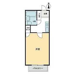 MKドリーム 2階1Kの間取り