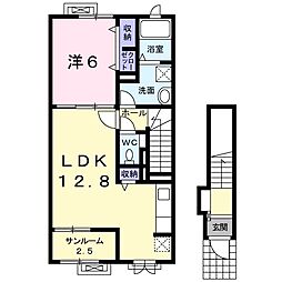 クオーレA 1LDKの間取図画像