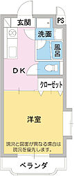 ミルサート 1DKの間取図画像