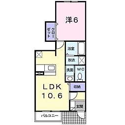 ヴィオラＡ 1階1LDKの間取り
