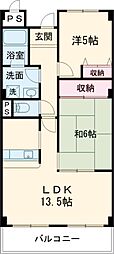 エクセレンス 2LDKの間取図画像