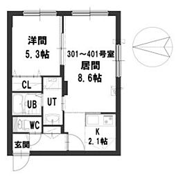 グランメール・システム 1LDKの間取図画像