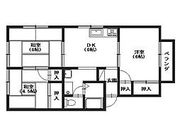 プレジール 1階3DKの間取り