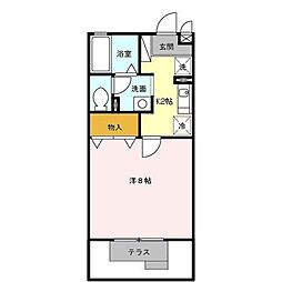 ハイムマエダ 1階1Kの間取り