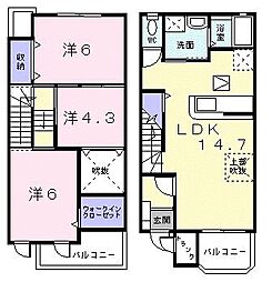 キーウィハウス 1階3LDKの間取り