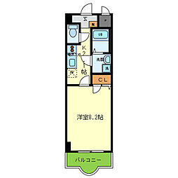 ルミエール八尾2 1Kの間取図画像
