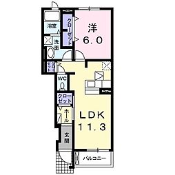 サンライフ・インパート2B 1LDKの間取図画像