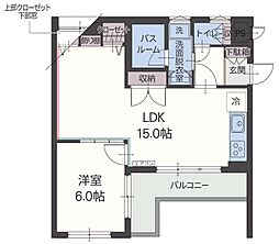 リバーウォーク 1LDKの間取図画像