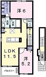 ウエストガーデン6 2LDKの間取図画像
