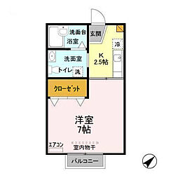 JR常磐線 土浦駅 バス15分 土浦工業高校前下車 徒歩9分の賃貸アパート 2階1Kの間取り