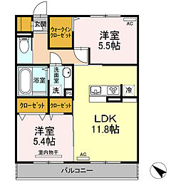 ベルエトワール 2LDKの間取図画像