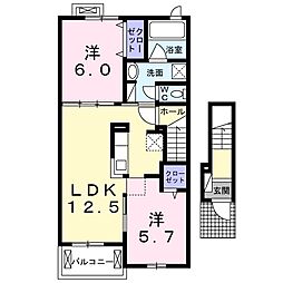 ナルド 2LDKの間取図画像