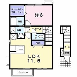MaMaisonC棟 1LDKの間取図画像