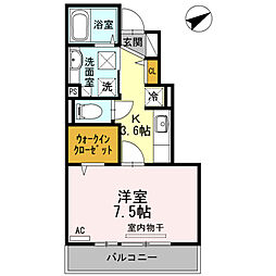 フェリオ望 1Kの間取図画像
