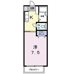 宮の前AP 1Kの間取図画像
