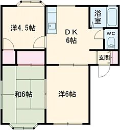アップステージ桜南 3DKの間取図画像