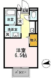 セジュールＡＯＴＡ 2階ワンルームの間取り