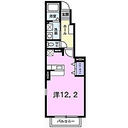 エクセラン別名2A ワンルームの間取図画像