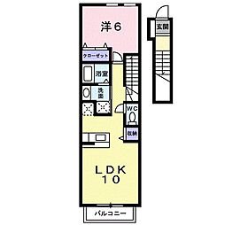 クレアフォーシーズンズC 1LDKの間取図画像