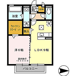 ルミナーレ栄田 1階1LDKの間取り
