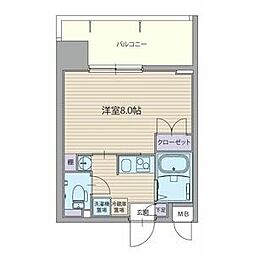 パルティール上前津 1Kの間取図画像