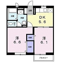 サン・ストウ 2DKの間取図画像