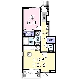 レイクソレイユ 1LDKの間取図画像