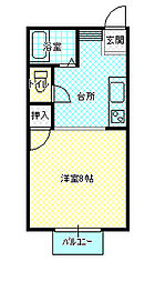 サンクガーデン 1Kの間取図画像