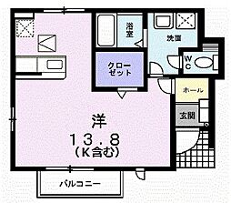 グレイス横黒 ワンルームの間取図画像