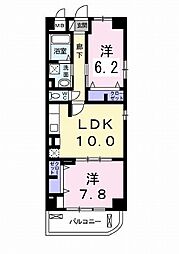 グラン・ルミエール 2LDKの間取図画像