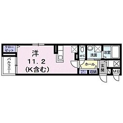 ベルエミール ワンルームの間取図画像