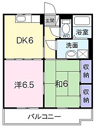 ファミーユヤマナカ 2DKの間取図画像