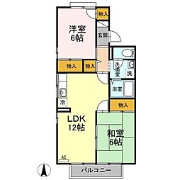 リッツハウス新堀A 2LDKの間取図画像