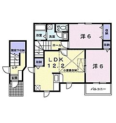 ビップハイツM-1 2LDKの間取図画像