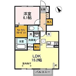 パストラルB 1LDKの間取図画像