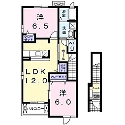 アルモニー 2LDKの間取図画像