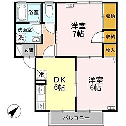 プレインA 2DKの間取図画像