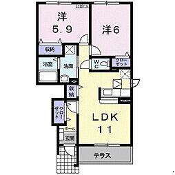 セレッソ・フォルムA 2LDKの間取図画像