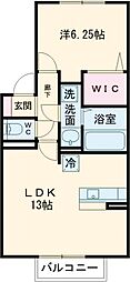セルフィーユ 1LDKの間取図画像